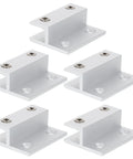 Heavy Duty Aluminum Alloy Glass Shelf Brackets Set With Beefy Carrying Capacity And Easy Install, Wall Mounted Silver Finish