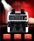 Heavy Duty Electronic Money Detector And Bill Counter That Cracks Multi Currency Cash Like A Boss With Built In Anti Fake Sensors For Main Street Shops Or Home Offices Ready To Run Smooth All Day Long, close-up view of control panel.
