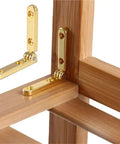 10 Pack 90 Degree Hinges For Wooden Boxes Zinc Alloy Folding With Screws Bronze Finish attached to wooden frame