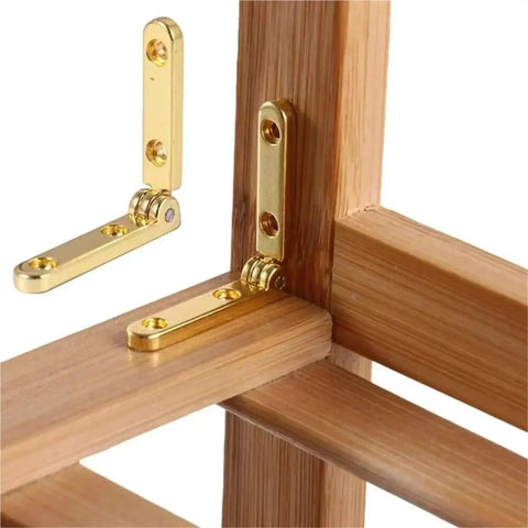 10 Pack 90 Degree Hinges For Wooden Boxes Zinc Alloy Folding With Screws Bronze Finish attached to wooden frame