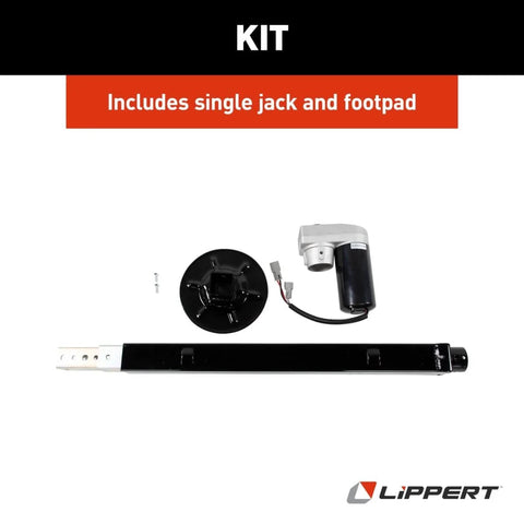 Ground Control 3.0 Automatic 5th Wheel RV Leveling System Front Hall Effect Jack Replacement kit with jack and footpad