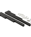 Black Aluminum Finned Universal Wire Management Loom Set Fits Up To 9.5mm Wires With Adjustable L Brackets And Mounting Hardware