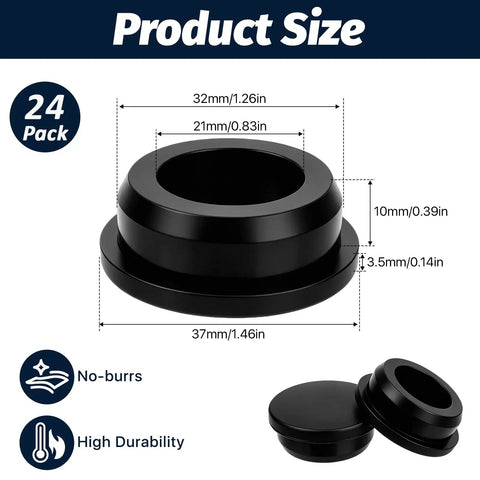 Diagram of Heavy Duty Rubber Chair Leg Caps For Wrought Iron Patio Furniture 1.25 Inch Inner Fit Anti Slip Floor Protectors