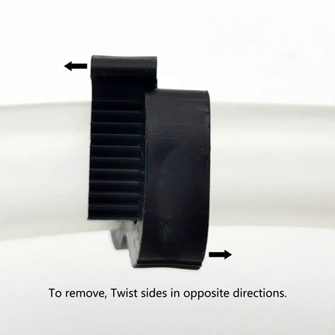 Close-up of Nylon Hose Clamps for Aquarium Kit 8.1 to 32.5 mm Snap Clamps Black 36 Pack showing secure grip teeth on tubing.