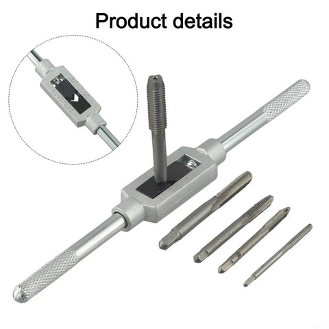 Bearing Steel Tap Wrench Kit With Reversible Ratchet Handle For Creating M3 Internal Threads In Aluminum Or Iron Plates compact six-piece set