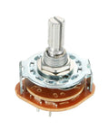 Band Selector Rotary Switch 5 Pin 1 Pole 4 Position One Deck 9mm Thread 6mm Shaft 14mm Length, ideal for DIY radios.