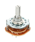 Two Pole Four Position Band Channel Rotary Switch Selector, Single Deck, 6mm Shaft, 9mm Mount, 10 Pins, Five Pack For Radio, TV And Industrial Electronics