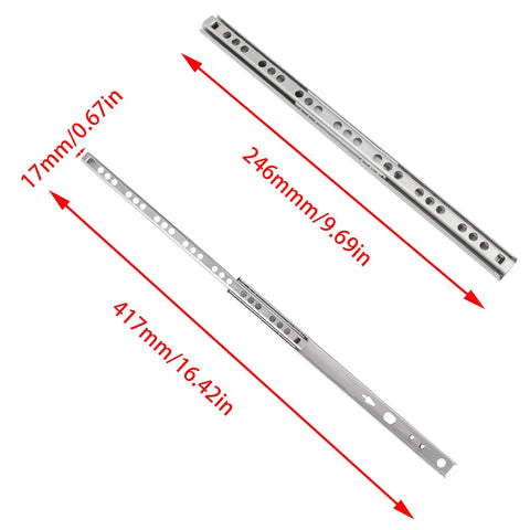The Real Deal Stainless Steel Drawer Slides Heavy Duty Ball Bearing Cabinet Runners, 246mm, ready for kitchen cabinet setup.
