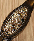 Rose Carved Door Handle For Cabinets And Dressers, Dope Antique Style Metal Cabinet Pull, lightweight alloy close-up