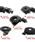 Heavy Duty Hollow Rotary Table Motor Drive Platform With Bulletproof Indexing Gearbox Reducer Kit showcasing various table sizes including 60mm, 100mm, 200mm, 300mm, and 400mm.