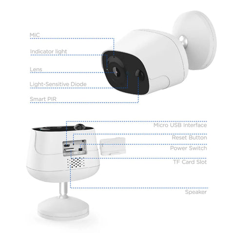 Wireless Outdoor Security Camera 1080P With Solar Panel And 5200mAh Battery 100 Percent Wire Free Power 2.4GHz WiFi details view