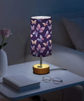 Watercolor Butterfly Decor Bedside Lamp With 3 Way Dimmer And Touch Control Charging Station on nightstand