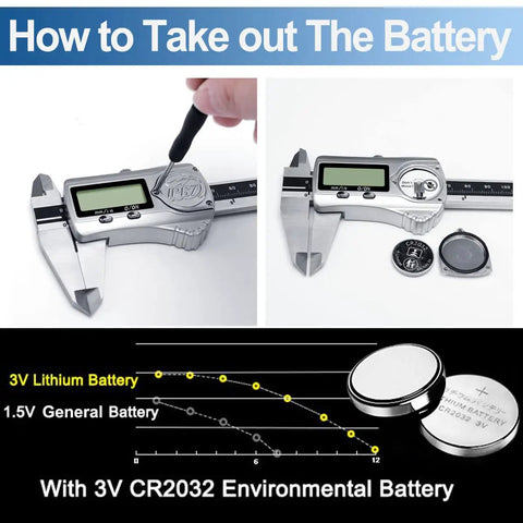 IP67 Waterproof Digital Caliper Outside Micrometer 6 Inch Dope Precision stainless steel battery removal guide