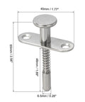 Professional Grade Rock Solid Spring Loaded Plunger Latches 8 Pack Stainless Steel Quick Release Cabinet Door Locks With M4 Mounting Screws For Diy Crew Workshop Builds Silver shown with dimensions.
