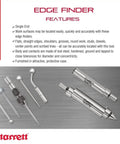 Edge Finder For Precise Edges And Center Lines In Metalworking, Fast And Easy Locating Of Flat Edges And Scribed Lines,.200 Inch Contact Diameter,.375 Inch Body Diameter, Single End With Protective Case, 827A displayed with features description