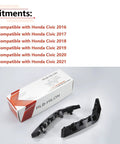 RLB-HILON front bumper bracket pair in black plastic for Honda Civic 2016–2021 (driver and passenger sides)