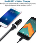 Hella Fast USB C Car Charger For Samsung Galaxy S Series Models And Newer A Lineup Devices Features Dead Serious Charging Speeds For Zero Sweat Commutes with dual USB ports charging two devices.