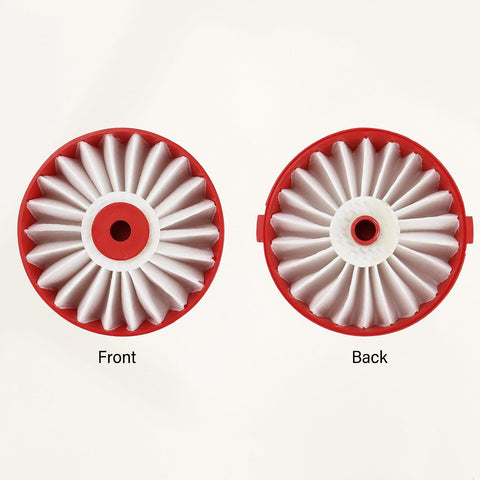 Front and back view of Must Have No Fuss High Density Replacement Filter For V20 Cordless Stick Vacuum CMCVS001D1, Compatible With Black Decker.