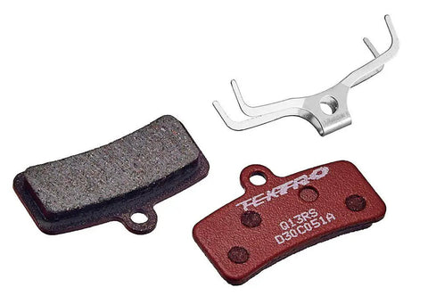 Q13RS Resin Disc Brake Pad For 4 Piston Calipers Red Beefy 5mm Thick 2.3mm Disc Thickness Self Service Pack; bike brake components