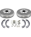 Rear Brake Drum And Shoe Kit For Ford Escort 1997 To 2002 Featuring Non Asbestos Organic Material, Left Right Fitment, Patina Finish And Reliable Performance Meets Industry Standards. Rear brake drums and shoes with hardware set