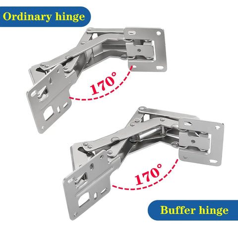 4 Pack 170 Degree Hidden Frameless Kitchen Cabinet Door Hinges With Screws, Full Overlay, shown at 170-degree opening angle.