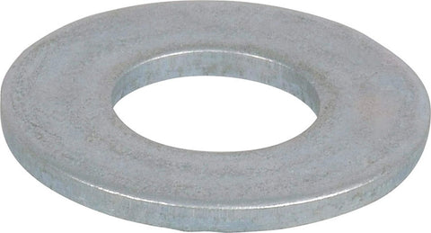 Close-up of a zinc-plated steel washer, related to Hex Head Sleeve Anchor Three Eighths Inch By Three Inch Concrete Brick Block Expansion Anchors.