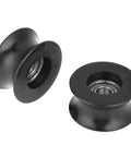 Four Piece 2 Inch U Shaped Nylon Pulley Wheels Set 40mm Grooved U Type Rollers With Bearings 8x40x20mm For Driving Mechanical Equipment And Doors And Windows Smooth Quiet Operation And Heavy Duty Durable Pulleys two black nylon wheels with bearings