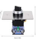 Rock Solid Three Position Rotary Switch With Brushed Stainless Steel One Hole Panel Plate for precise control in medical labs.