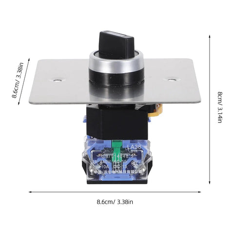 Rock Solid Three Position Rotary Switch With Brushed Stainless Steel One Hole Panel Plate for precise control in medical labs.