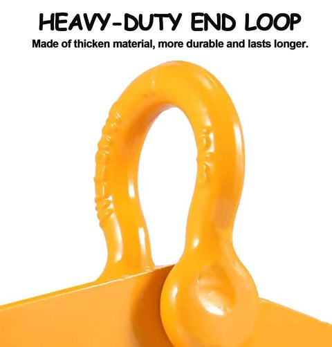 Beefy Heavy Duty Pallet Puller Clamp For 2250 Lbs 1 Ton Pallet Jack Puller With 8 Inch Jaw Opening Solid Steel Construction Powder Coat Finish Easy Adjustable Anti Slip Nuts Built To Pull Pallets And Heavy Loads, orange end loop
