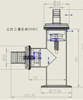 Three Way Check Valve Assembly Inlet And Outlet Shut Off For Liquid Filling Machine Boss Level Industrial Grade Durable Valve Kit With Easy Install And Reliable Flow Control For Food Beverage Cosmetic Or Chemical Lines technical drawing with DN51 dimensions