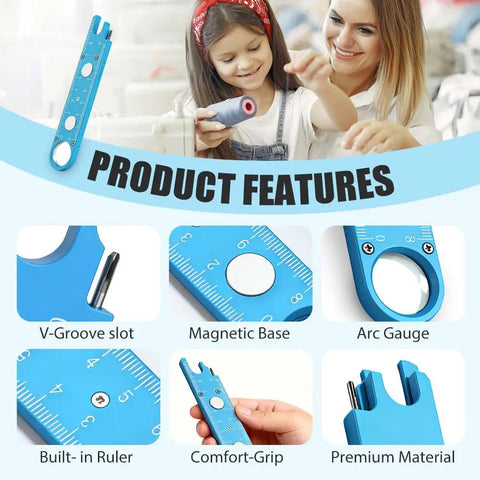 3 In 1 Needle Threader And Seam Ripper For Sewing Machines, Fast Threading Tool With Alignment Guide, Magnetic Back