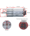 65Mm Encoder Gear Motor Kit With Mounting Bracket For Smart Car Robots, 12V DC Micro Speed Reduction Motor dimensions