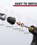 Exploded view of IPT60 Plasma Gouging Nozzle Set For Plasma Cutters 23 Pcs with nozzle, electrode, swirl ring, and retaining cup.