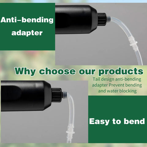 Close-up of anti-bending adapter on Two Pack Cordless Plant Sprayer Wand Set Rechargeable Battery Powered Garden Sprayer