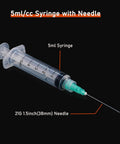 Bulk 50 Pack 5ml Disposable Luer Lock Syringes With 21G 1.5 Inch Needles, sterile wrapped 5ml syringe and needle