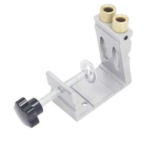 Adjustable Pocket Hole Jig Set With Inclined Punch Locator And Aluminum Alloy Drilling Guide Kit with steel clamp and brass bushings