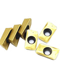 Heavy Duty Indexable Carbide Lathe Tool APMT1135PDER For Steel And Stainless Job Shop Milling And Turning With Rock Solid Wear Resistance, six carbide inserts shown