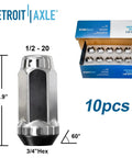10 chrome lug nuts packaging 1.9 inch size for 4WD Wheel Bearing Hubs Kit For Jeep Commander 2006 2010 and Grand Cherokee 2005 2010