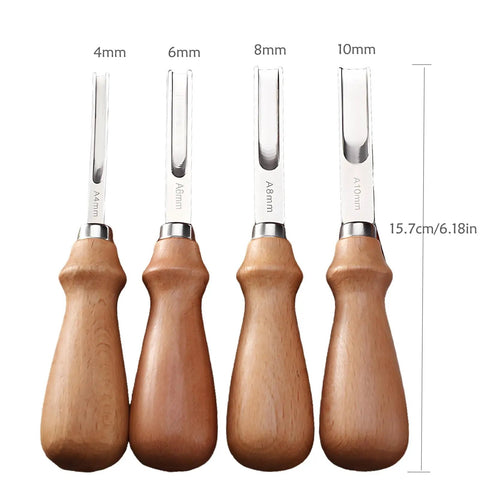 Wide Mouth Leather Edge Skiving Beveler Set Pro Grade With Six Blades Skiver Knife For Leather Craft DIY 4mm 6mm 8mm 10mm