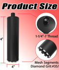 Front view: KELINER 4-inch diamond concrete core drill bit, black laser-welded, 1-1/4–7 inch thread, diamond grit #35/40