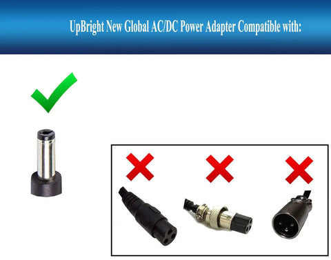 Image of compatible and incompatible plugs for 24V AC DC Adapter For Hyper HPR350 24 Volt Battery Powered Youth Dirt Bike.