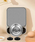 Stainless Steel Feet For Digital Kitchen Scales With Non Slip Rubber Bumpers Universal Replacement Parts For Precision Cooking And Baking Built To Last shown against a backdrop of eggs and kitchenware.