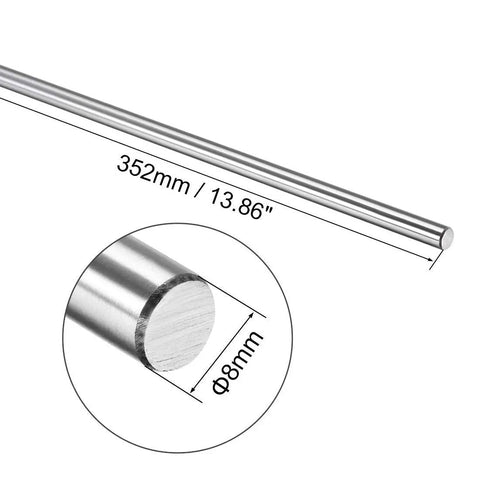 Precision Ground 8Mm X 352Mm Chrome Plated Linear Motion Shaft Guide Rod with 8mm diameter for smooth bearing runs.