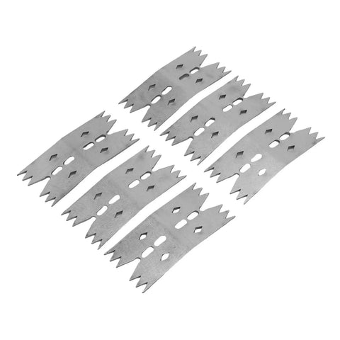 Premium Stainless Steel Slab Clamping Dogs Boost Hold For Woodworkers And CNC Pros With Enhanced Grip Fixing Sawhorses Boards Securely On Job Sites 6 Pack - set of six stainless steel blades.