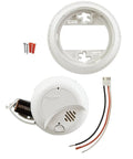 Top Shelf Hardwired Smoke Alarms Six Pack With Heavy Duty Battery Backup Tamper Resistant Seals and components for installation.