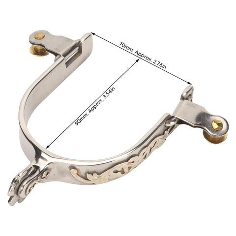 2 Pack Stainless Steel Western Cowboy Spurs With Rotating Gear For Men And Women Hand Carved Floral Inlays Vintage Western Style