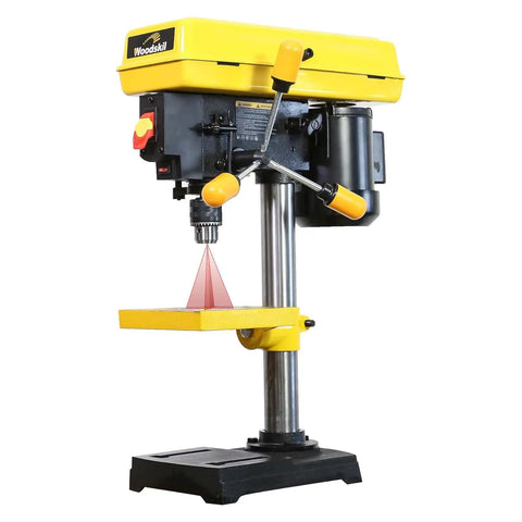 8 Inch Drill Press With Laser Guide, 2.3 Amp 5 Speed Bench Drill Press, Cast Iron Worktable visible