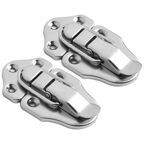 Heavy Duty Antique Iron Duckbill Toggle Latch Silver Hardware Adds Rustic Vibes And Solid Security To Vintage Wood Cabinet Switches For A Cool Vintage Look. pair of silver iron duckbill toggle latches with screw holes