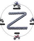 T8F Drive Chain 134 Links Heavy Duty For 49cc 50cc Two Stroke Mini Dirt Bikes Quad ATVs with surrounding bike models